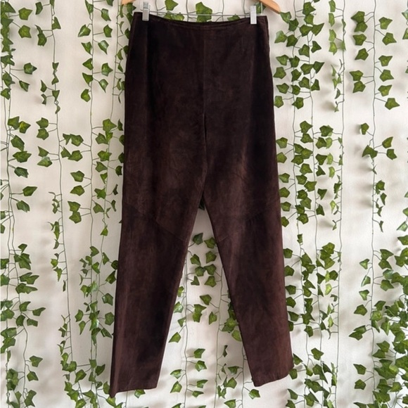 Vintage high waisted brown leather pants - Picture 3 of 9